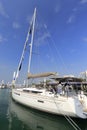 Luxury sailboat in wuyuanwan yacht pier