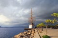 Luxury Sailfish Sea Cloud in Navarino bay, Greece Royalty Free Stock Photo