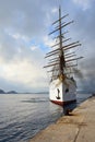 Luxury Sailfish Sea Cloud in Navarino bay, Greece Royalty Free Stock Photo