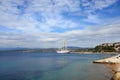 Luxury Sailfish Star Clipper in Navarino bay, Greece Royalty Free Stock Photo