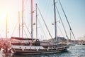 Luxury sailing yachts in the port. Royalty Free Stock Photo