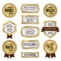 Sale and discount label gold and silver