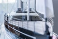 Luxury, in scale, model yachts. Sailing life, big projects, future plans. Naval design and engineering in detail. Royalty Free Stock Photo