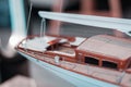 Luxury, in scale, model yachts. Sailing life, big projects, future plans. Naval design and engineering in detail. Royalty Free Stock Photo