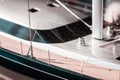 Luxury, in scale, model yachts. Sailing life, big projects, future plans. Naval design and engineering in detail. Royalty Free Stock Photo