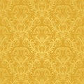 Luxury seamless golden floral wallpaper Royalty Free Stock Photo