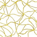 Luxury seamless pattern Gold kintsugi crack on white background. Broken marble. Royalty Free Stock Photo