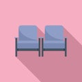 Luxury seat icon flat vector. Room furniture