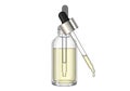 Luxury serum dropper bottle with golden liquid and precise drop falling Royalty Free Stock Photo