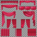 Luxury set of golden velvet silk curtains. EPS 10 Royalty Free Stock Photo