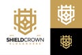 Luxury Shield Crown Logo design vector symbol icon illustration Royalty Free Stock Photo
