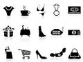 Luxury shopping icons set Royalty Free Stock Photo