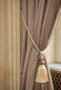 Luxury silk curtain and tassel Royalty Free Stock Photo