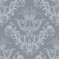 Luxury silver floral vintage wallpaper Royalty Free Stock Photo