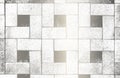 Luxury silver metal gradient background with distressed mosaic, tile, paving stones texture Royalty Free Stock Photo