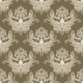 Luxury silver seamless floral Wallpaper for Dessign. Royalty Free Stock Photo