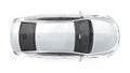 Luxury silver sedan - top view Royalty Free Stock Photo