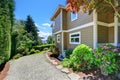 Luxury single family house exterior, side view