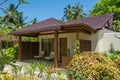 Luxury small living house on the beach located at the tropical island Royalty Free Stock Photo