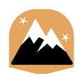 Luxury Snow Capped Mountain Peaks Boho Style Icon