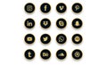 Luxury Social Media icon Set Vector.