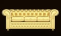 Luxury sofa with golden leather