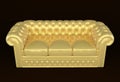 Luxury sofa with golden leather