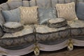 Luxury sofa with pillows in Royal interior