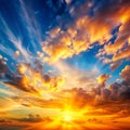 Luxury Soft Gradient with Orange Gold Clouds and Sunlight Royalty Free Stock Photo
