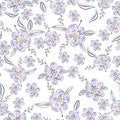 Luxury soft purple background vector. Floral pattern, Pink fantasy leaf plant line arts, Vector illustration