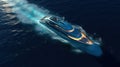 Luxury speed boat motion in tropical sea