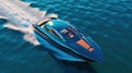 Luxury speed boat motion in tropical sea