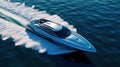 Luxury speed boat motion in tropical sea