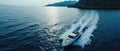 Luxury Speed Boat Races Across Aegean Sea, Captured By Aerial Drone