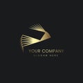 A luxury spider fly golden LOGO in vector, illustration template. Universal linear vector logo design