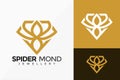 Luxury Spider line art Diamond Logo Vector Design. Abstract emblem, designs concept, logos, logotype element for template