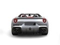 Luxury sports car with silver paintjob - back view Royalty Free Stock Photo