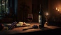 Luxury still life red wine, gourmet food, and elegance generated by AI Royalty Free Stock Photo