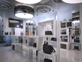 Luxury store interior design art deco style with hints of Contemporary.