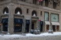 Luxury Stores along Fifth Avenue in Midtown Manhattan of New York City after a Snowstorm Royalty Free Stock Photo