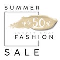 Luxury summer fashion sale. Banner for sales. Cosmetics make up template with cream foundation smear Royalty Free Stock Photo