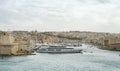 Luxury super yachts moored at Manoel Island