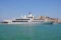 Luxury Superyachts moored in Ibiza Spain
