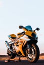 Luxury Suzuki GSXR 1000 superbike on a track Royalty Free Stock Photo