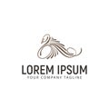 Luxury swan line art logo design concept template