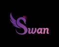 Luxury swan logo template design vector, emblem creative concept