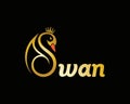 Luxury swan logo template design vector, emblem creative concept