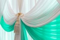 Luxury sweet white and green curtain and tassel