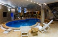 Luxury swimming pools in a modern hotel Royalty Free Stock Photo