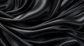 Luxurious Swirls of Black Satin Creating a Visual Symphony of Texture and Depth. Background. Generative Ai.